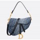 Saddle Bag with Strap Blue Denim Dior Oblique Jacquard Size 25.5*6.5*20cm