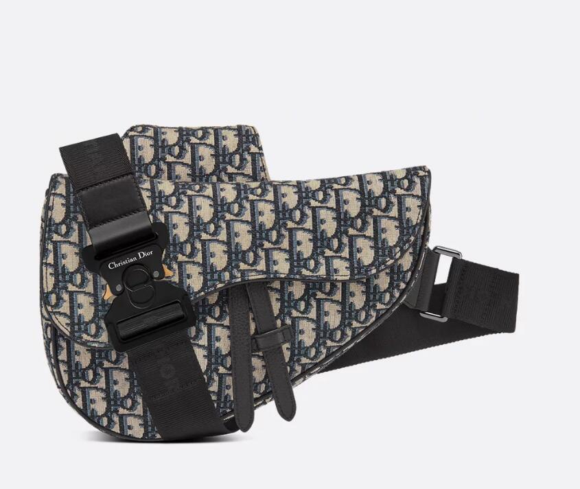 Saddle Bag Beige and Black Dior Oblique Jacquard