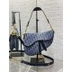 Saddle Bag with Strap Blue Denim Dior Oblique Jacquard Size 25.5*6.5*20cm