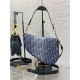 Saddle Bag with Strap Blue Denim Dior Oblique Jacquard Size 25.5*6.5*20cm