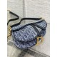 Saddle Bag with Strap Blue Denim Dior Oblique Jacquard Size 25.5*6.5*20cm