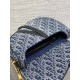 Saddle Bag with Strap Blue Denim Dior Oblique Jacquard Size 25.5*6.5*20cm