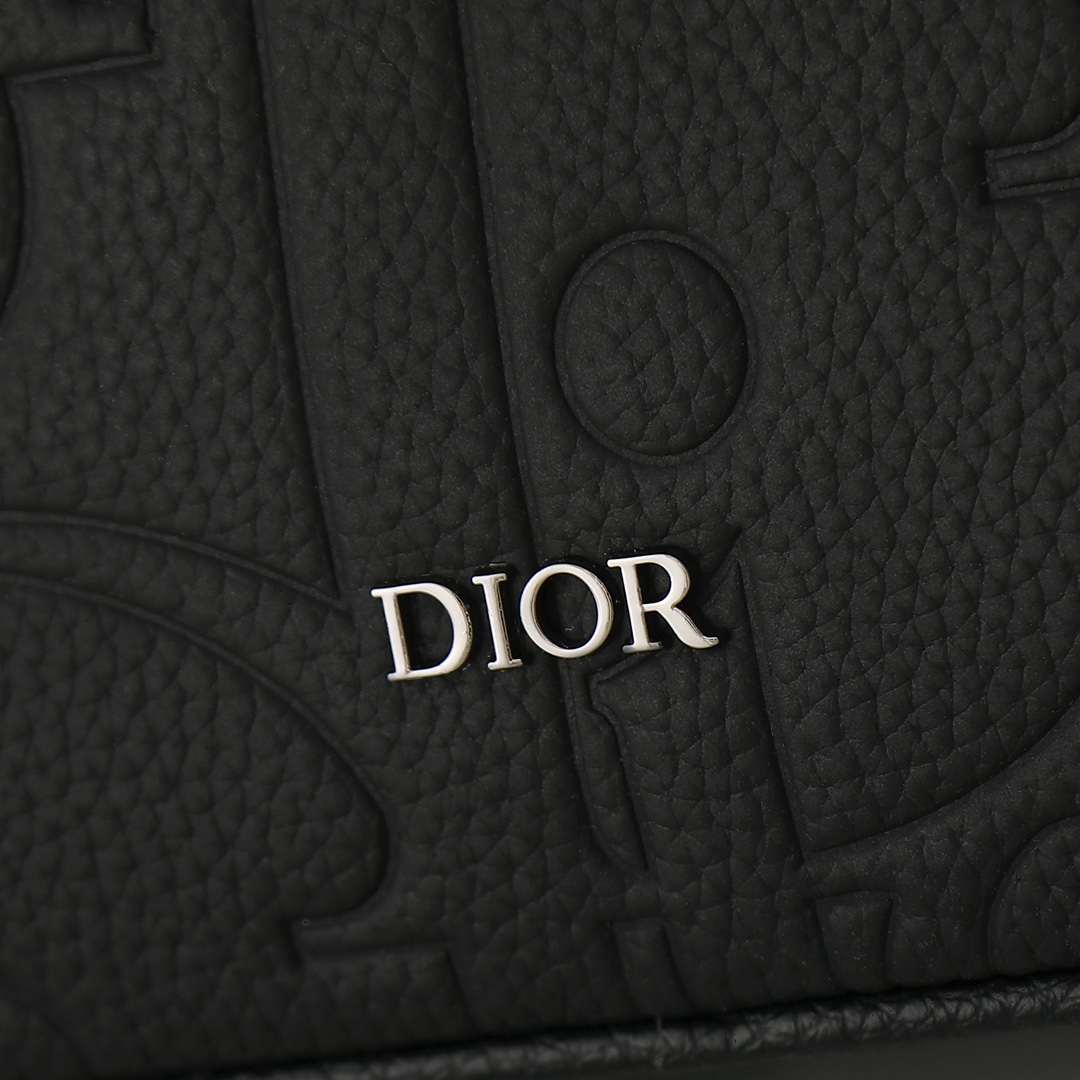 Zipped Briefcase Black Dior Gravity Leather and Black Grained Calfskin 37x28x6cm