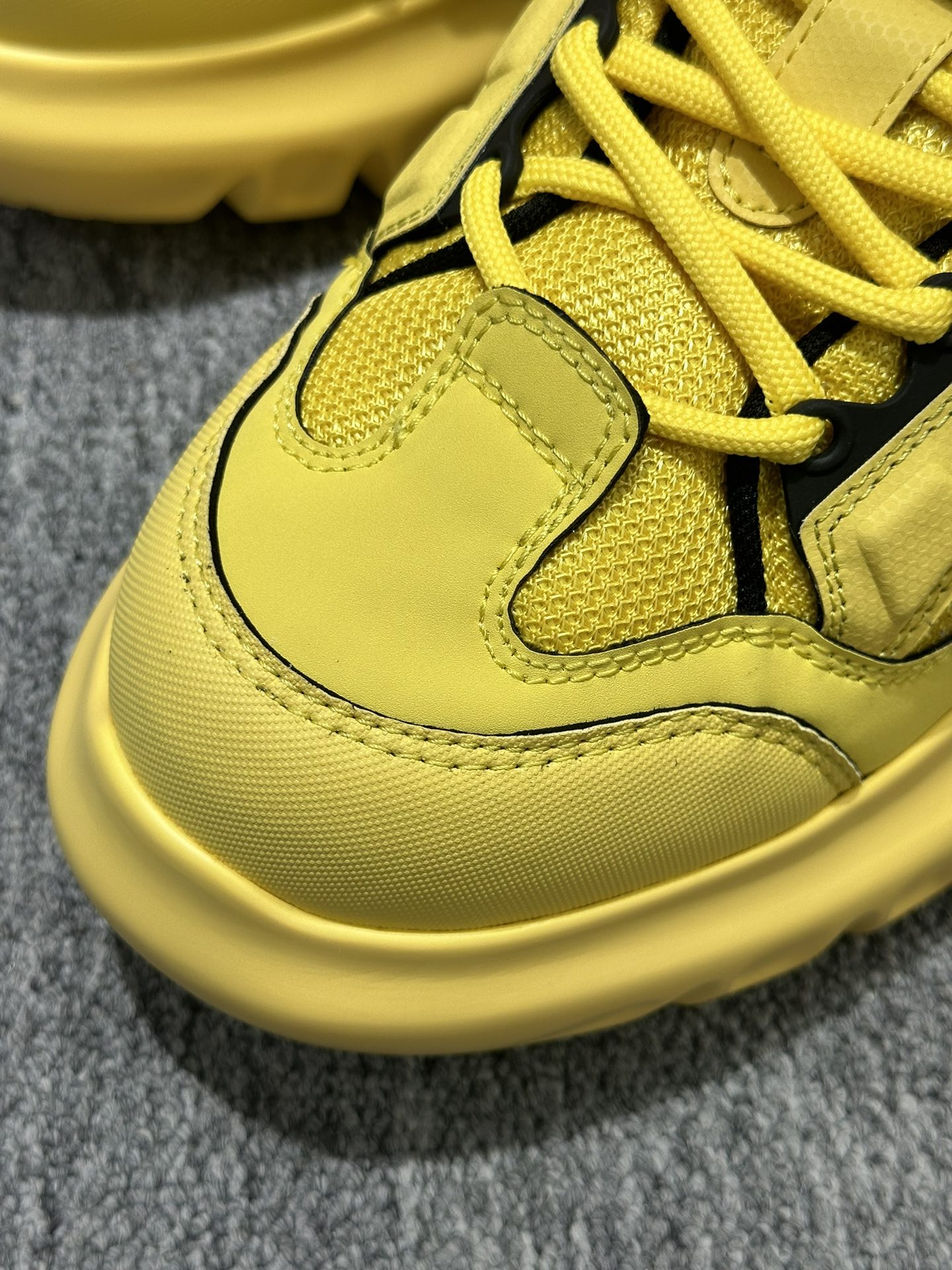 DIOR AND LEWIS HAMILTON Dior Snow Derby Shoe LIMITED AND NUMBERED EDITION Yellow Technical Mesh and Yellow Leather-Effect Technical Fabric