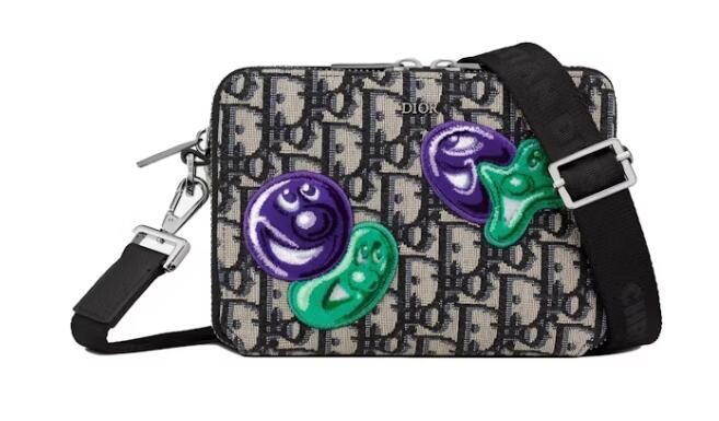 Dior x Kenny Scharf Pouch with Shoulder Strap Beige/Black