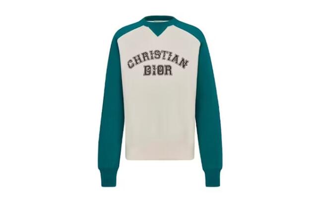 Dior x Kenny Scharf Varsity Crewneck Green/White