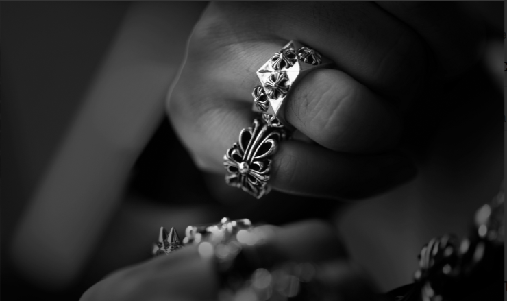 CHROME HEARTS DOUBLE FLORAL RING