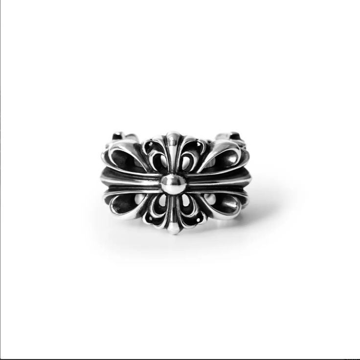 CHROME HEARTS DOUBLE FLORAL RING