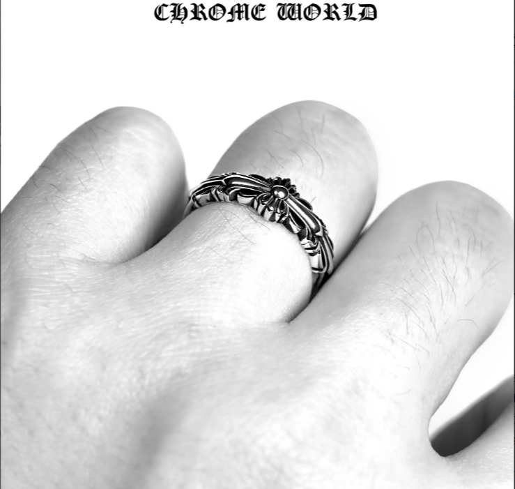 BABY DOUBLE FLORAL CROSS RING