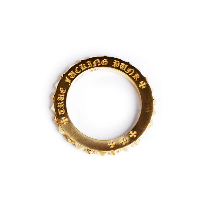 CHROME HEARTS 22K GOLD TRUE FUCKING PUNK RING