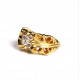 CHROME HEARTS 22K GOLD DOUBLE FLORAL RING WITH 5 DIAMONDS