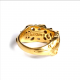 CHROME HEARTS 22K GOLD DOUBLE FLORAL RING WITH 5 DIAMONDS