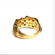 CHROME HEARTS 22K GOLD DOUBLE FLORAL RING WITH 5 DIAMONDS