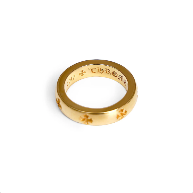 CHROME HEARTS 22K GOLD CH PLUS BAND RING