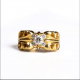 CHROME HEARTS 22K GOLD K&T RING WITH 5 DIAMONDS