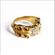 CHROME HEARTS 22K GOLD K&T RING WITH 5 DIAMONDS