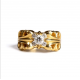 CHROME HEARTS 22K GOLD K&T RING WITH 5 DIAMONDS