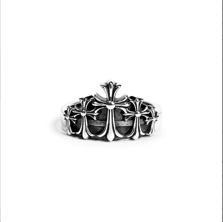 CHROME HEARTS CROSS CROWN RING