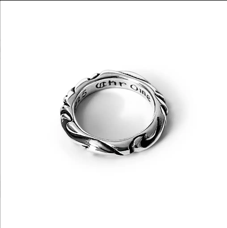 CHROME HEARTS SCROLL BAND RING