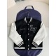 Louis Vuitton Faux leather patchwork sl eeve baseball uniform