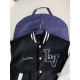 Louis Vuitton Faux leather patchwork sl eeve baseball uniform