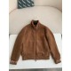 Louis Vuitton Jacquard vertical collar zi pper fleece jacket