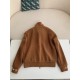 Louis Vuitton Jacquard vertical collar zi pper fleece jacket