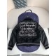 Louis Vuitton FW23 lettered beaded em broidered leather jacket