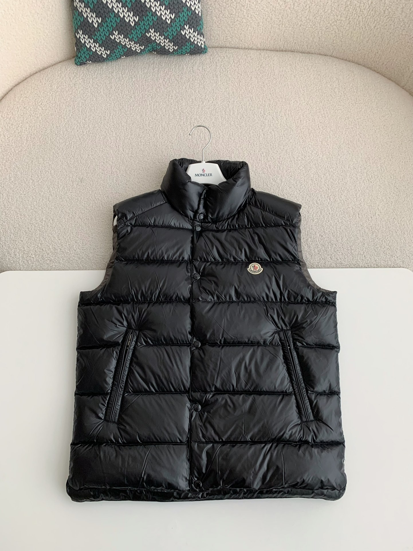 Moncler down stand collar vest