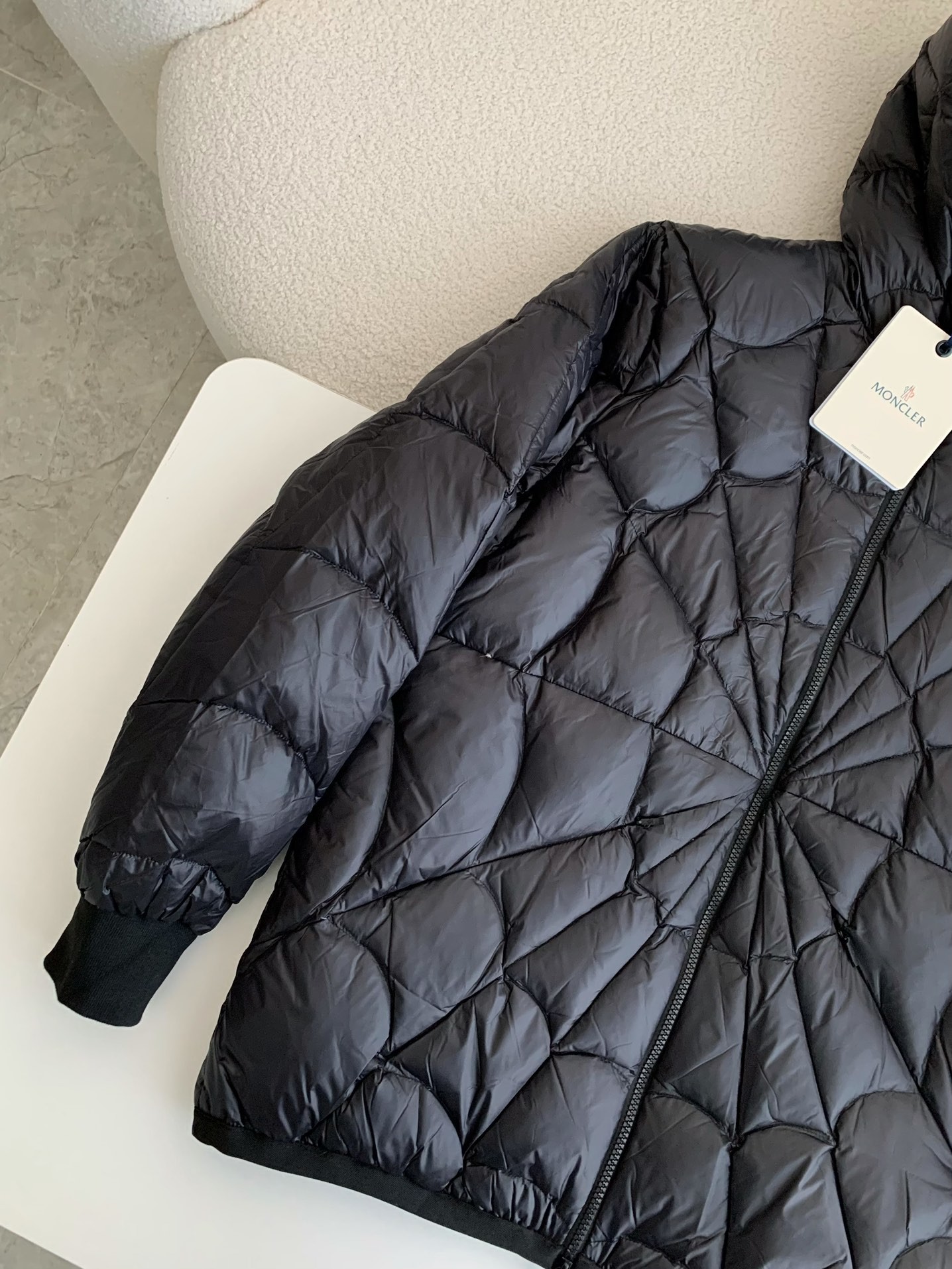 Moncler FW22 Spider-Man Zip Hooded Down Jacket