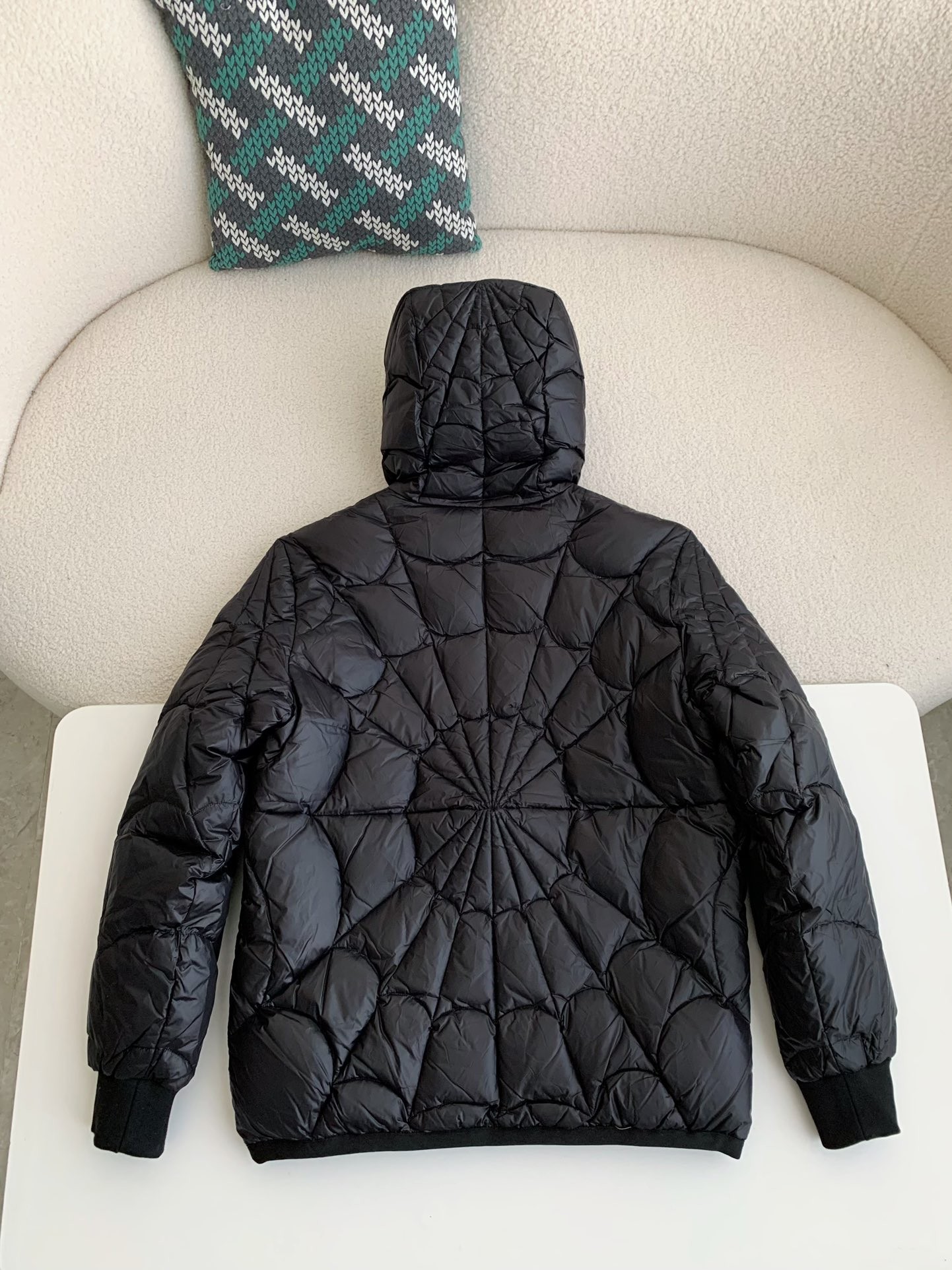 Moncler FW22 Spider-Man Zip Hooded Down Jacket