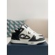 Dior B57 Mid-Top Sneaker Black and White Smooth Calfskin with Beige and Black Dior Oblique Jacquard