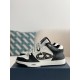 Dior B57 Mid-Top Sneaker Black and White Smooth Calfskin with Beige and Black Dior Oblique Jacquard