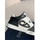 Dior B57 Mid-Top Sneaker Black and White Smooth Calfskin with Beige and Black Dior Oblique Jacquard