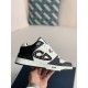 Dior B57 Mid-Top Sneaker Black and White Smooth Calfskin with Beige and Black Dior Oblique Jacquard