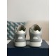 B57 Mid-Top Sneaker Gray and White Smooth Calfskin with Beige and Black Dior Oblique Jacquard