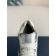 B57 Mid-Top Sneaker Gray and White Smooth Calfskin with Beige and Black Dior Oblique Jacquard