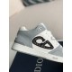 B57 Mid-Top Sneaker Gray and White Smooth Calfskin with Beige and Black Dior Oblique Jacquard