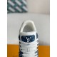 LOUIS VUITTON TRAINER 1A8FN8 Sneakers Louis Vuitton Blue/White Leather and Denim LV Trainer Sneakers