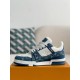 LOUIS VUITTON TRAINER 1A8FN8 Sneakers Louis Vuitton Blue/White Leather and Denim LV Trainer Sneakers