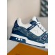 LOUIS VUITTON TRAINER 1A8FN8 Sneakers Louis Vuitton Blue/White Leather and Denim LV Trainer Sneakers