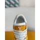 LOUIS VUITTON TRAINER 1A8FN8 Sneakers  Yellow /White  Leather and Denim LV Trainer Sneakers