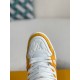 LOUIS VUITTON TRAINER 1A8FN8 Sneakers  Yellow /White  Leather and Denim LV Trainer Sneakers