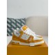 LOUIS VUITTON TRAINER 1A8FN8 Sneakers  Yellow /White  Leather and Denim LV Trainer Sneakers