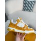 LOUIS VUITTON TRAINER 1A8FN8 Sneakers  Yellow /White  Leather and Denim LV Trainer Sneakers