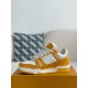 LOUIS VUITTON TRAINER 1A8FN8 Sneakers  Yellow /White  Leather and Denim LV Trainer Sneakers