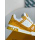 LOUIS VUITTON TRAINER 1A8FN8 Sneakers  Yellow /White  Leather and Denim LV Trainer Sneakers