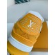 LOUIS VUITTON TRAINER 1A8FN8 Sneakers  Yellow /White  Leather and Denim LV Trainer Sneakers