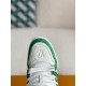 LOUIS VUITTON TRAINER 1A8FN8 Sneakers Green /White  Leather and Denim LV Trainer Sneakers