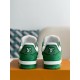 LOUIS VUITTON TRAINER 1A8FN8 Sneakers Green /White  Leather and Denim LV Trainer Sneakers